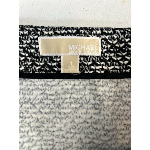 Michael Kors‎ Pencil Skirt Size 14 Black White Patterned Straight Career Stretch - Picture 5 of 9